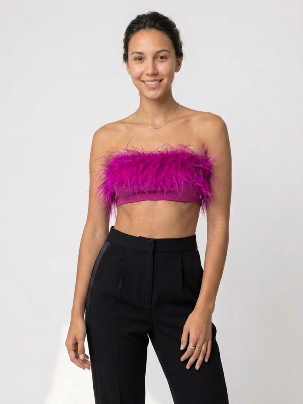 Bershka Special Edition Feather Top — Size Medium